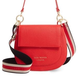 TED BAKER AMALI Leather round cross body bag RED